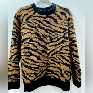 ZARA Tiger Striped Crewneck